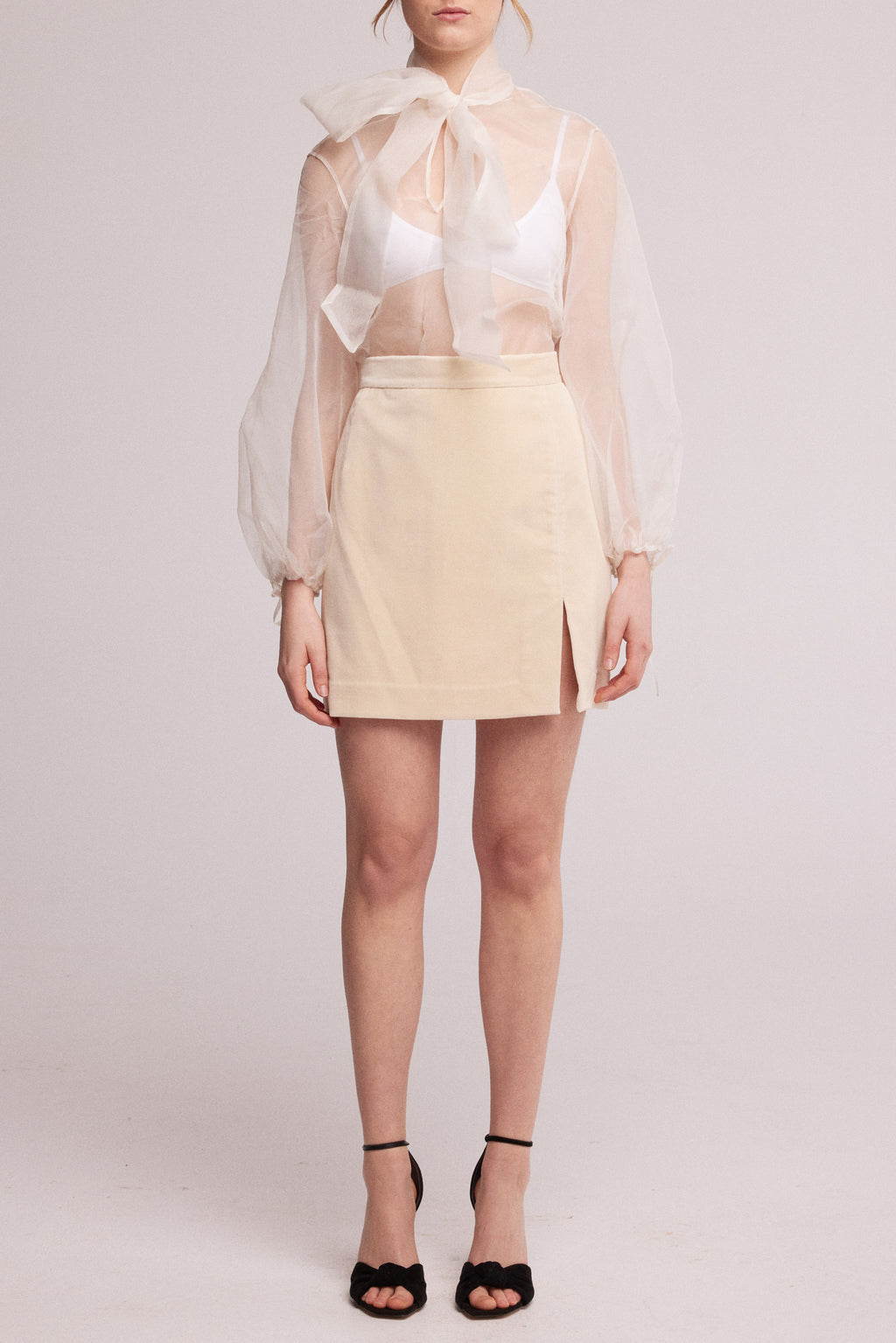 Velvet Mini Split Skirt