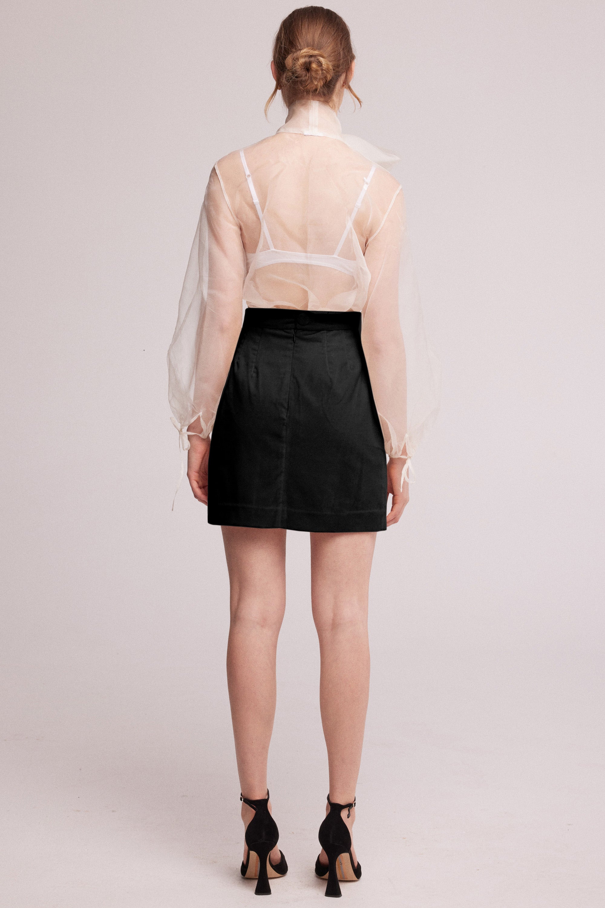 Velvet Mini Split Skirt