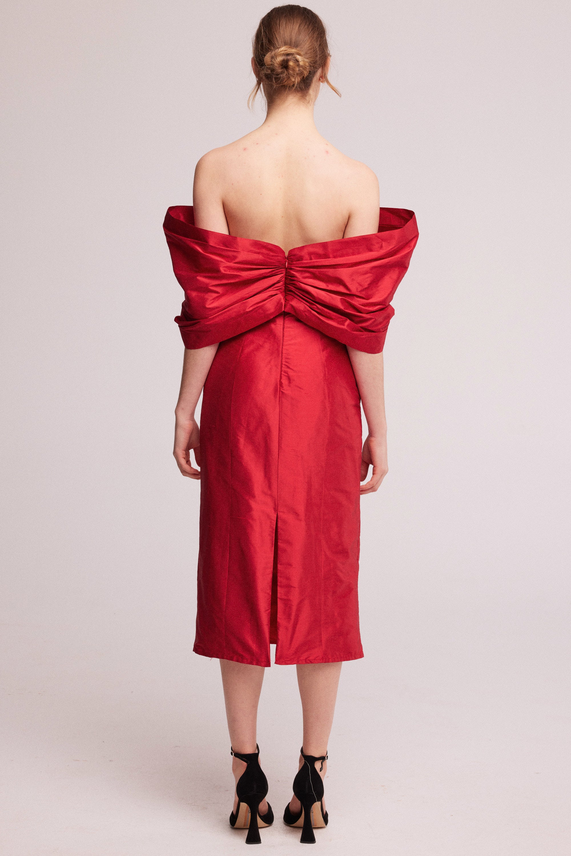 Big Bow Dress Red Silk – Baaby