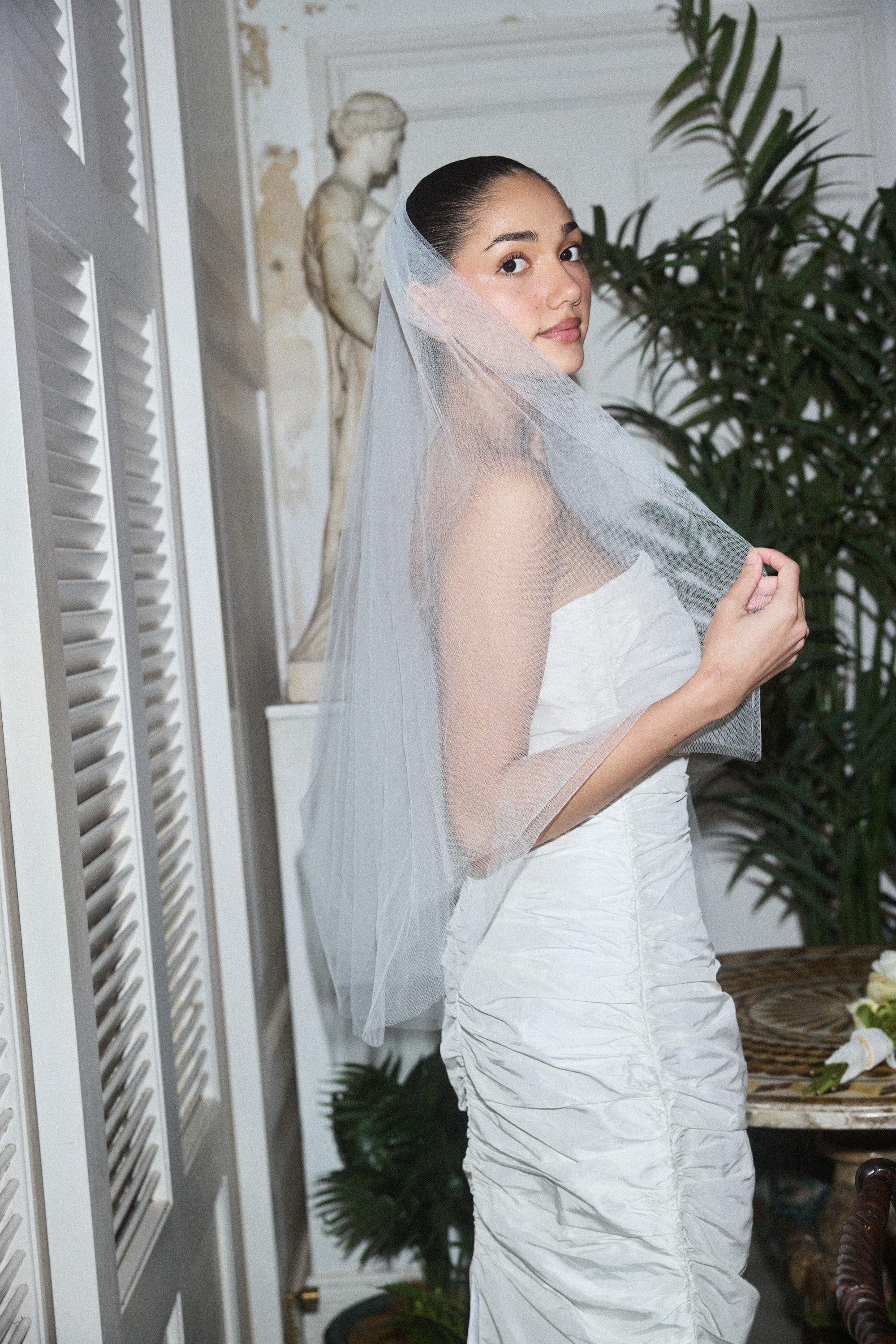 Silk Ruched Column Gown