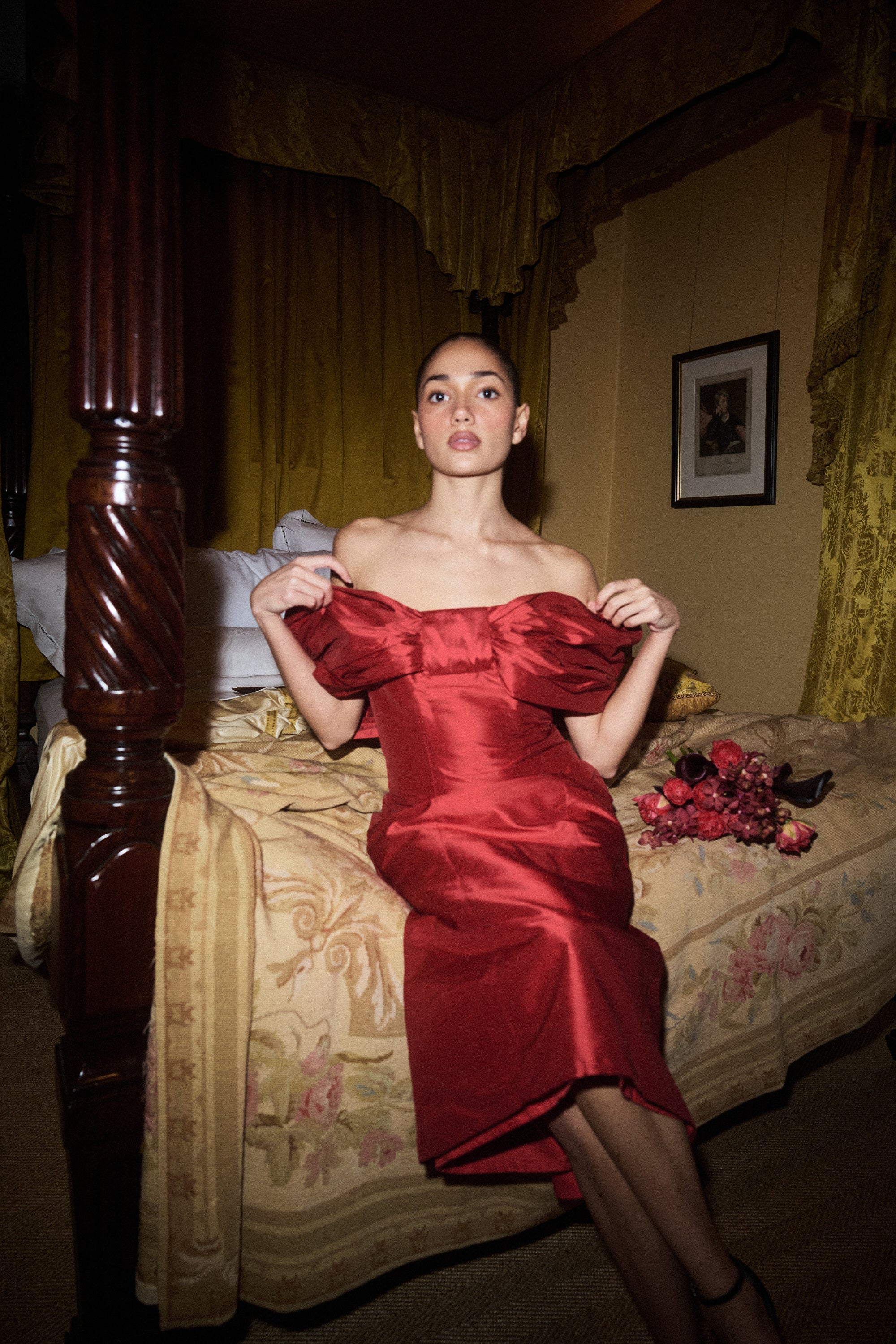 Silk Bow Column Gown