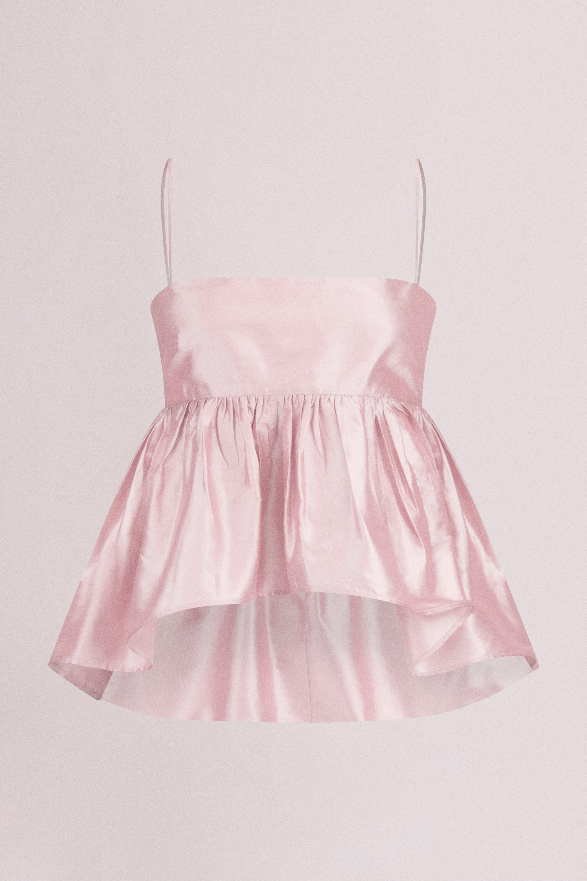 Gathered Silk Babydoll Top