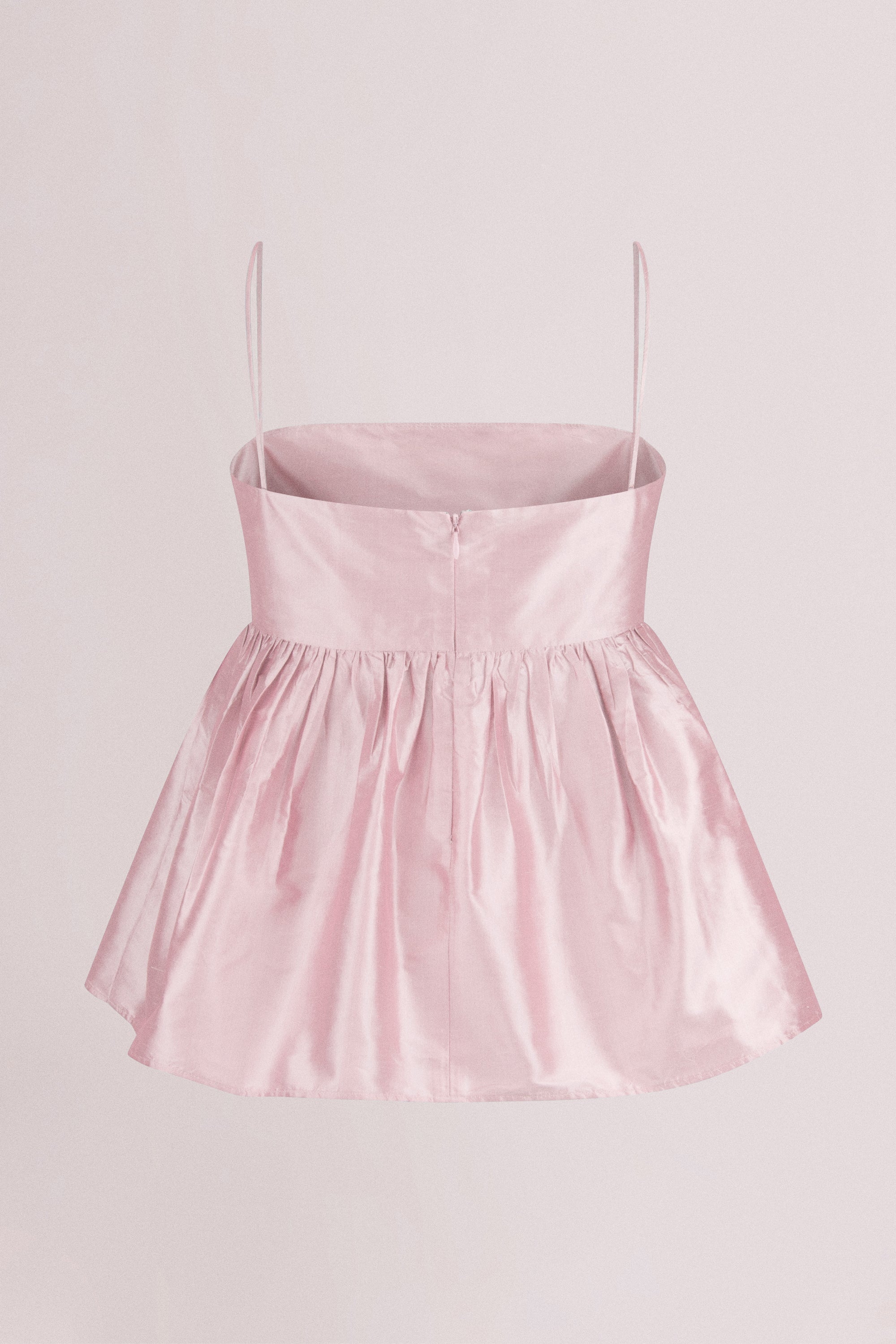 Gathered Silk Babydoll Top