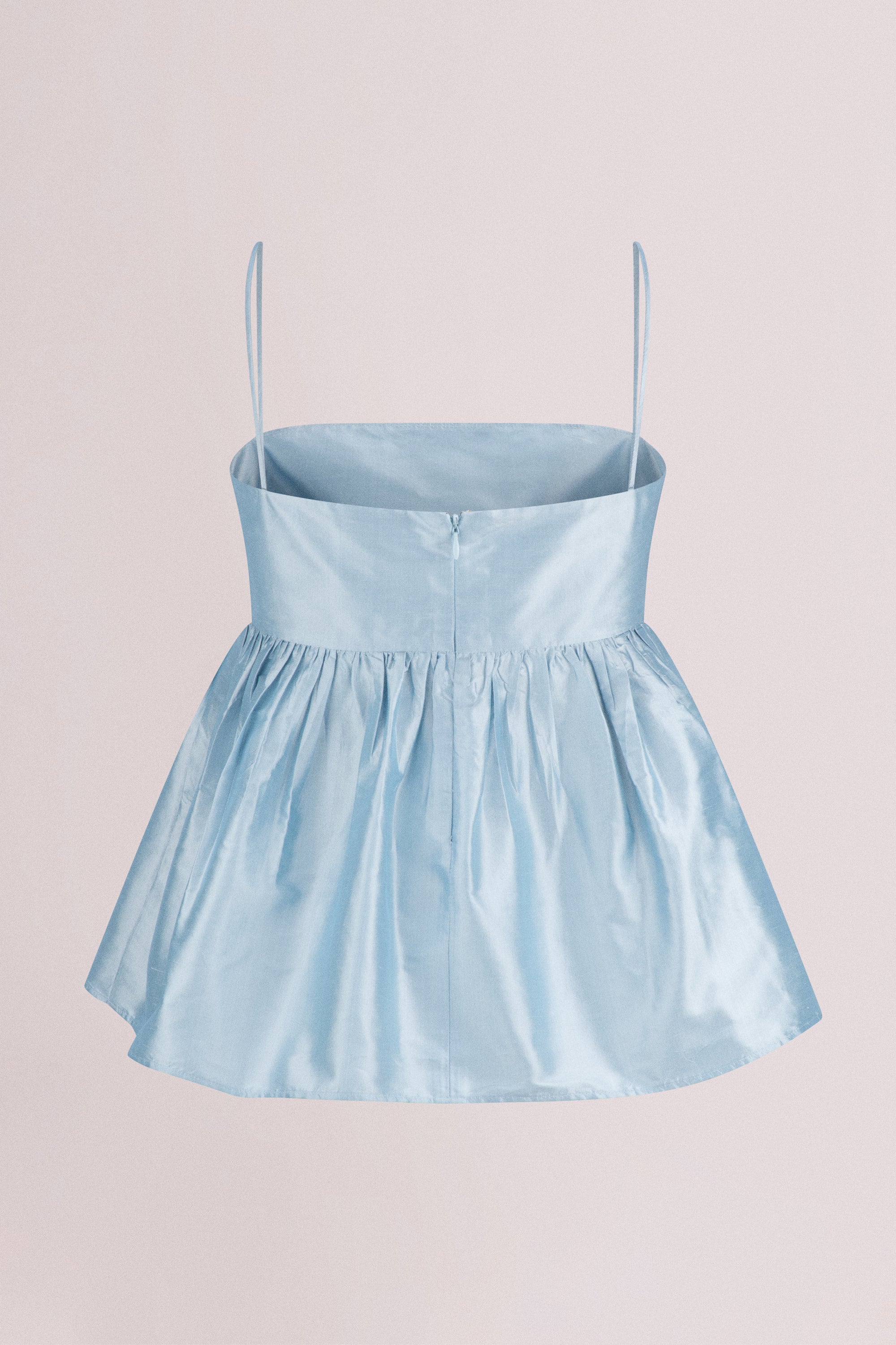 Gathered Silk Babydoll Top